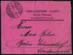DP TÜRKEI 1916, Feldpost Mil. Miss. KONSTANTINOPEL Auf Violetten Streifband Osmanischer Lloyd, Pracht - Turquie (bureaux)