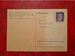 Lettre Allemagne 1945 CARTE ENTIER LUSTENAU POUR FELDKIRCH - Andere & Zonder Classificatie