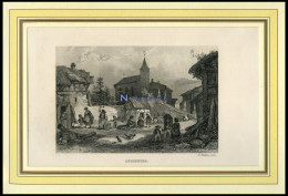 AHRENBERG, Teilansicht, Stahlstich Von Winkles Um 1840 - Stiche & Gravuren