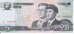 3 KOREA, NORTH NOTES 5 WON 2002 - Korea, North
