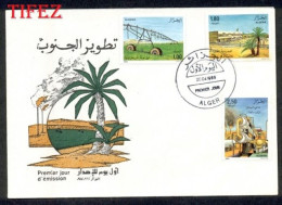 FDC/Année 1989-N°949/951 : Développement Du Sud Algérien : Agriculture - Pétrole .... - Algérie (1962-...)