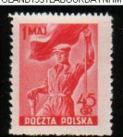 POLAND 1951 LABOUR DAY NHM Flag - Unused Stamps
