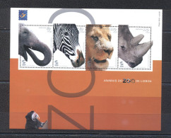 Portugal 2001- Lisbon City Zoo Animals M/Sheet - Unused Stamps