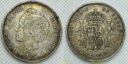 3910 ESPAÑA 1893 5 PESETAS ALFONSO XIII 1893 18-93 PG L - Verzamelingen