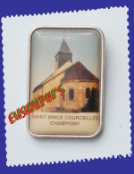 Pin's Paroisse De SAINT BRICE COURCELLES, CHAMPIGNY, Marne, église, Religion - Steden