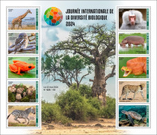 MALI 2024 MS 10V MX - GIRAFFE OWL FROG FROGS MUSHROOM MUSHROOMS ZEBRA MONKEY HIPPOPOTAMUS SNAKE CHEETAH TURTLE - MNH - Frösche