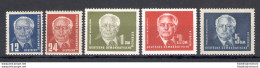 1950 DDR, Presidente W. Pieck, 5 Valori, Yvert N. 6-9A, MNH** - Autres & Non Classés
