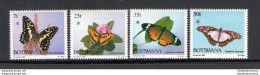 1984 BOTSWANA - Catalogo Yvert N. 503-06 - Farfalle - 4 Valori - MNH** - Papillons