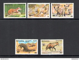 1977 BOTSWANA - Catalogo Yvert N. 334-38 - Protezione Natura - W.W.F. - 5 Valori - MNH** - Autres & Non Classés