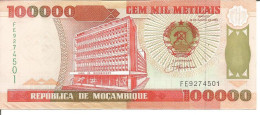 2 MOZAMBIQUE NOTES 100.000 METICAIS 16/06/1993 (1994) - Mozambico