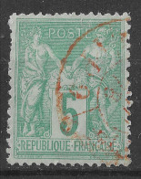 Lot N°77 N°75, Oblitéré Cachet A Date Rouge PARIS JOUNAUX PP 9 R. MONTAIGNE - 1876-1898 Sage (Tipo II)