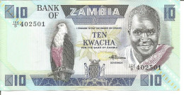 2 ZAMBIA NOTES 10 KWACHA N/D (1986) - Zambie