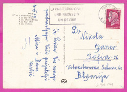 294191 / France - PARIS Notre-Dame Toue Eiffel .PC 1969 USED 0.40 Fr. Marianne De Cheffer Flamme La Protection Civile , - Brieven En Documenten
