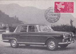 1961  CARTOLINA  ALFA RTOMEO 2300 ANNULLO SPECIALE 43°  SALONE INT. DELL'AUTOMOBILE TORINO - Auto's