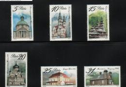 POLAND 1984 CHURCH ARCHITECTURE SET OF 6 NHM UNESCO World Heritage Site - Ungebraucht