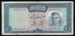 Iran (1971-1973) 200 Rials "Light Panel" Banknote P-92b Circulated - Irán