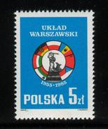POLAND 1985 30TH ANNIVERSARY OF THE WARSAW PACT 1955-1985 NHM Mermaid Of Warszawa Flags - Unused Stamps