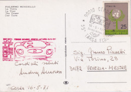 1971B VCARTOLINA CON ANNULLI SPECIALI FIGFURATI 55a TARGA FLORIO - Cars