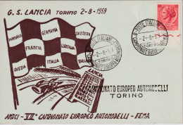 1959 ANNULLO SPECIALE 8° CAMPIONATO EUROPEO AJUTOMODELLI TORINO - Automobilismo