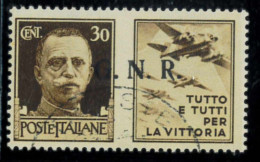 P3102 A - ITALIA R.S.I. PROPAGANDA DI GUERRA SASSONE 19 II A, G.N. II TIPO, R. III TIPO, LEGGERMENTE USATO CERTIFICATO D - Used