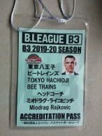 BASKETBALL B. LEAGUE , B3 2019-20 SEASON, TOKYO, Accreditation  - Habillement, Souvenirs & Autres