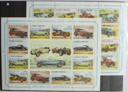 Sao Tome E Principe 852-859 Postfrisch Als ZD-Bögen, Oldtimer Autos #HR591 - Sao Tome En Principe