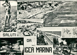 IGEA MARINA ( RIMINI ) SALUTI / VEDUTINE / PIN UP - EDIZ. ZAGHINI  - SPEDITA 1959 (20713) - Rimini