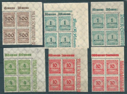 MiNr. 313, 314 OR A+B, 316, 318 OR A+B ** Oberrand Bogenecken - Unused Stamps