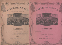 Lot 2 Protège-cahier VILLE DE NANCY-colonie Scolaire De Gentilly-métier-hygiène-ECOLE-l'alcool"les Yeux"fin 19 ème"élève - Infantiles