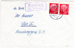 BRD 1956, Landpost Stpl. SAMBACH über Kaiserslautern Auf Brief M. 2x20 Pf. - Verzamelingen