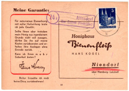 1948, Landpost Stpl. 24a ALTENDORF über Basbeck Auf Karte M. 5 Pf. Bauten - Lettres & Documents