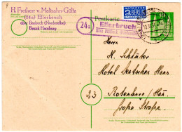 BRD 1951, Landpost Stpl. 24a ELLERBRUCH über Basbeck Auf 10 Pf. Ganzsache - Collections