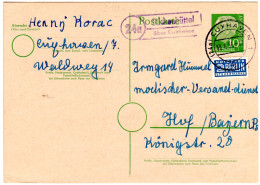 BRD 1955, Landpost Stpl. 24a STICKENBÜTTEL über Cuxhaven Auf 10 Pf. Ganzsache - Verzamelingen