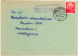 BRD 1959, Landpost Stpl. 24a STINSTEDT über Lamstedt Auf Brief M. 20 Pf. - Colecciones