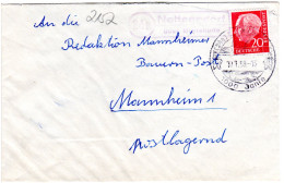 BRD 1959, Landpost Stpl. 24a NOTTENSDORF über Buxtehude Auf Brief M. 20 Pf. - Collections