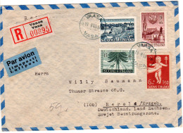 Finnland 1949, 4 Marken Auf Einschreiben Luftpost Brief V. Vaasa N. Deutschland - Andere & Zonder Classificatie
