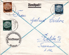 Generalgouvernement 1940, 3 Marken Auf Dienstpost Brief V. Krakau 20 - Occupazione 1938 – 45