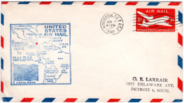 USA 1948, 5 C. Ganzsachenumschlag Als Erstflug Brief Houston-Balboa Canal Zone - Other & Unclassified