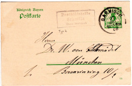 Bayern 1908, Posthilfstelle SCHMÖLZ Taxe Garmisch Auf 5 Pf. Ganzsache. - Cartas & Documentos