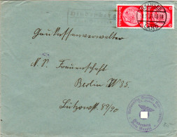 DR 1938, Landpost Stempel HINDENBERG über Gransee Auf NS Frauenschaft Brief  - Cartas & Documentos