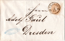 Österreich 1864, 15 Kr. Auf Brief V. TRIEST N. Dresden, Sachsen. - Briefe U. Dokumente
