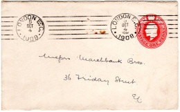 GB 1908, London E.C. Maschinenstempel Klar Auf 1d Ganzsache Brief - Other & Unclassified