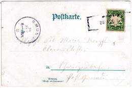 Bayern 1901, L2-Aushilfstempel MIESBACH Auf Karte M. 5 Pf.  - Brieven En Documenten