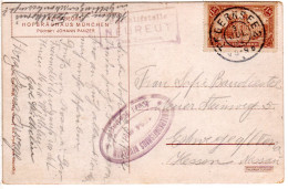 DR 1922, AK M. 1,50 Mk. U. Altem Bayern-R3 Posthilfstelle NEUREUT Taxe Tegernsee - Cartas & Documentos