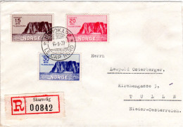 Norwegen 1930, Nordcap I Kpl. Auf Einschreiben Brief M. R-Zettel V. Skarsvag - Covers & Documents