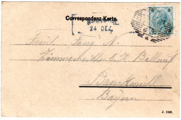 Bayern 1901, L2-Aushilfstempel BRUCKMÜHL Als Ank.Stpl. Auf AK M. Österreich 5 H. - Storia Postale