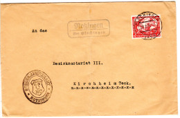 DR 1934, Landpost Stpl. NOTZINGEN über Plochingen Auf Bürgermeister Brief - Cartas & Documentos