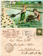 Bayern 1906, Posthilfstelle WIESMÜHL Taxe Tengling Auf Glückwunsch-AK M. 5 Pf. - Storia Postale