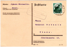 DR 1934, Landpost Stpl. BARNKRUG über Stade Auf Karte M. 6 Pf. - Cartas & Documentos