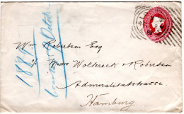 GB 1889, 21/2d Privat Ganzsache Brief M. Hoster Maschinenstempel N. Deutschland - Other & Unclassified